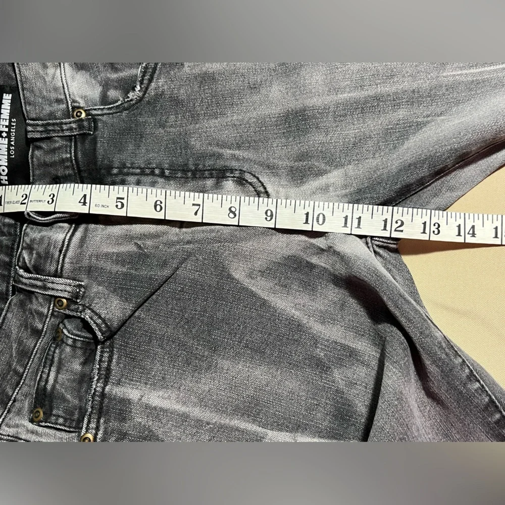 Homme+Femme‎ distressed faded black skinny jeans pants men’s waist 26 made L.A.